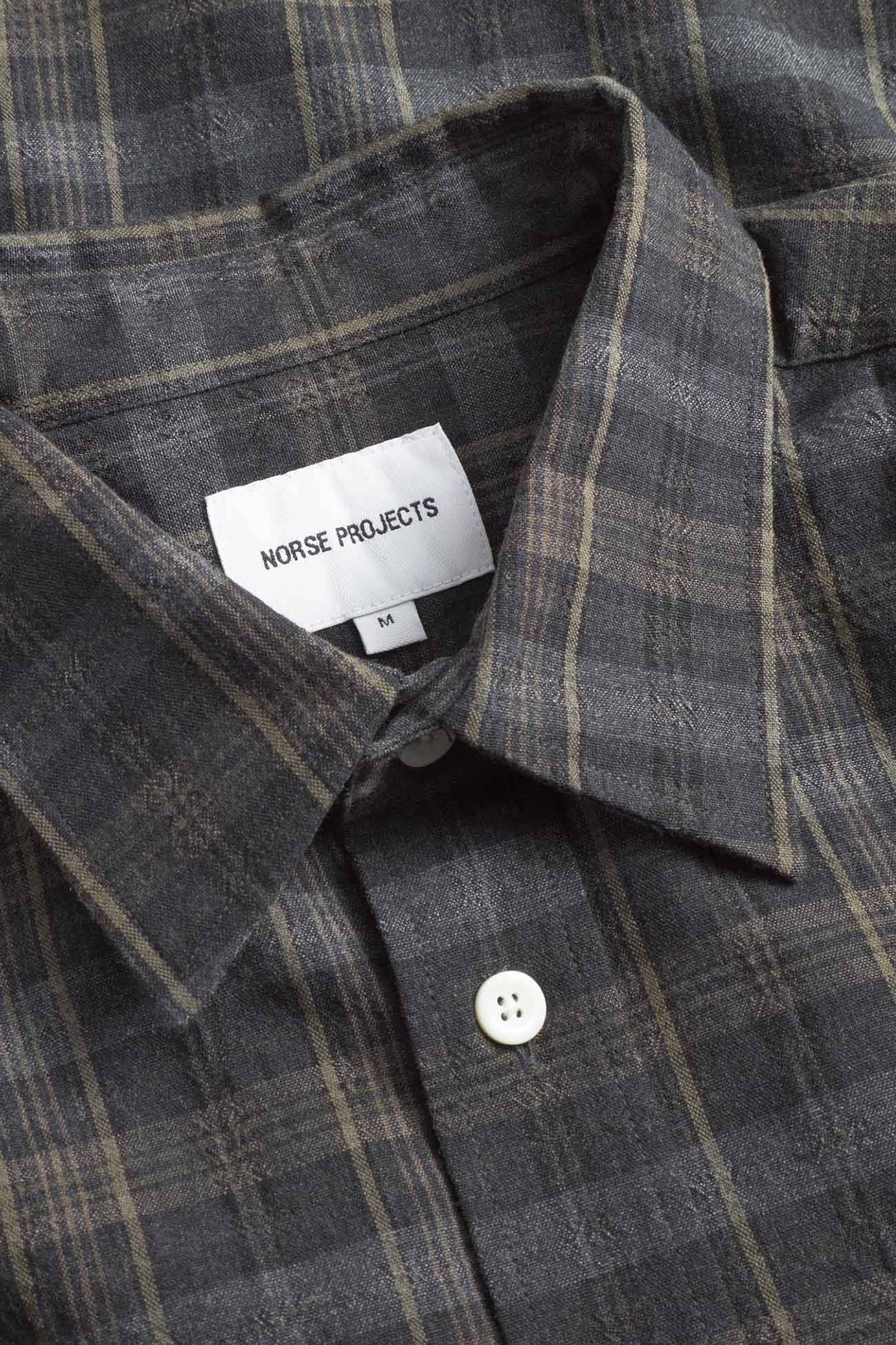 Ole Oversized Wool Check Shirt - Charcoal Grey - Image 5