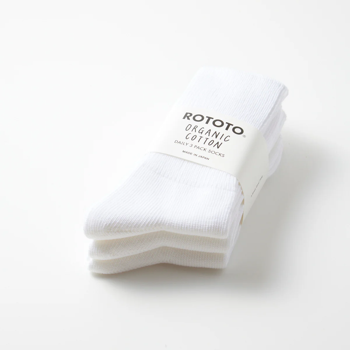 Organic Daily 3-Pack Ribbed Crew - White