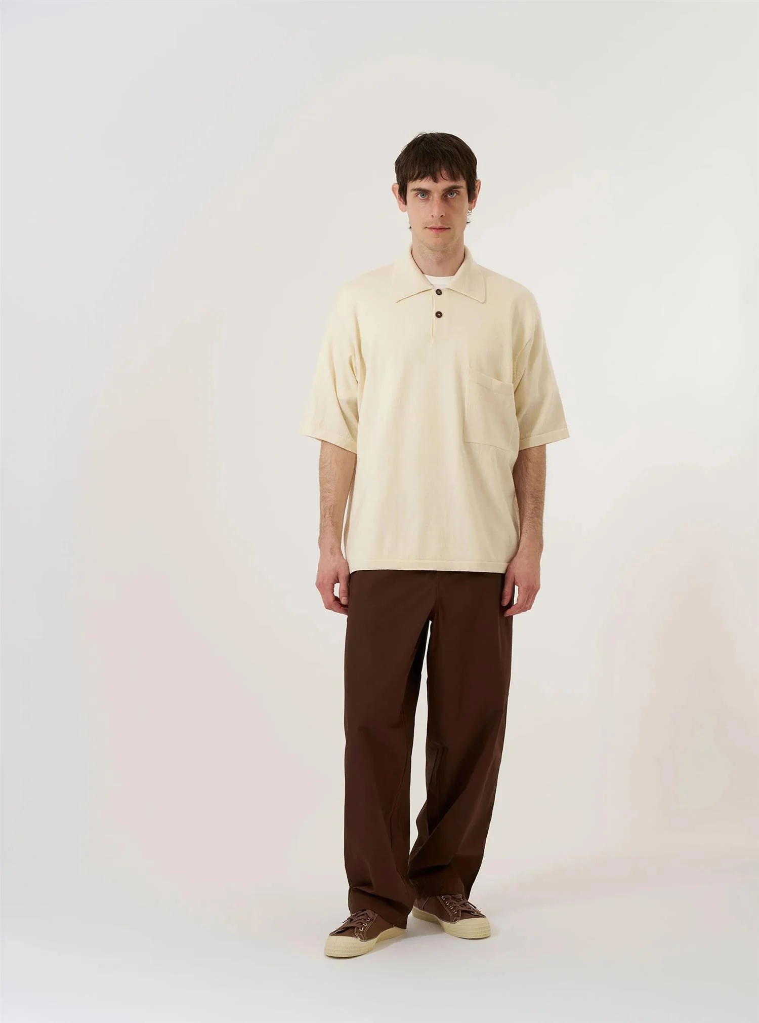 Woolcot Bio S/S Pullover Knit Shirt II - Ecru - Image 5