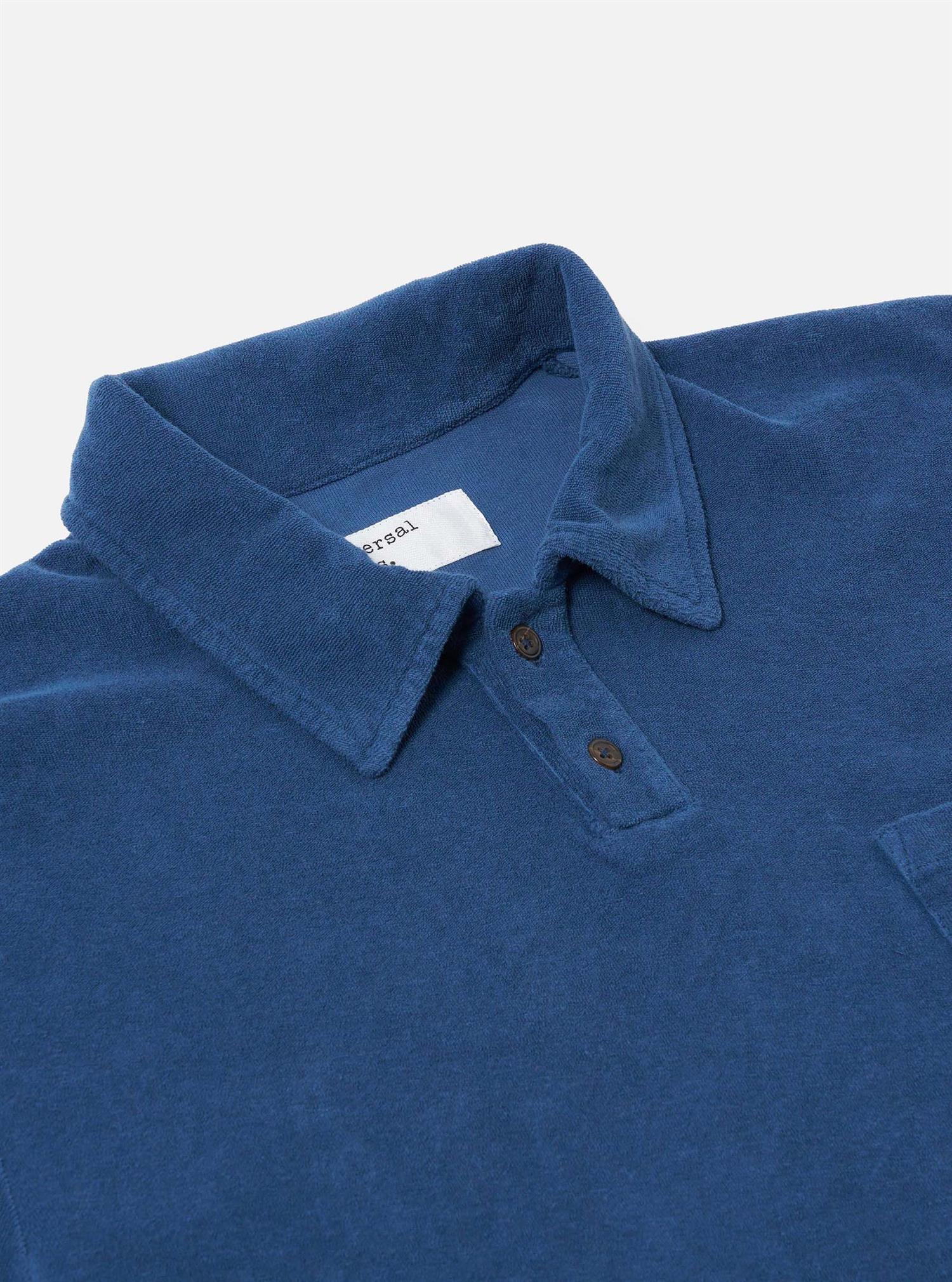 Light Weight Terry Newlyn Polo - Navy - Image 4