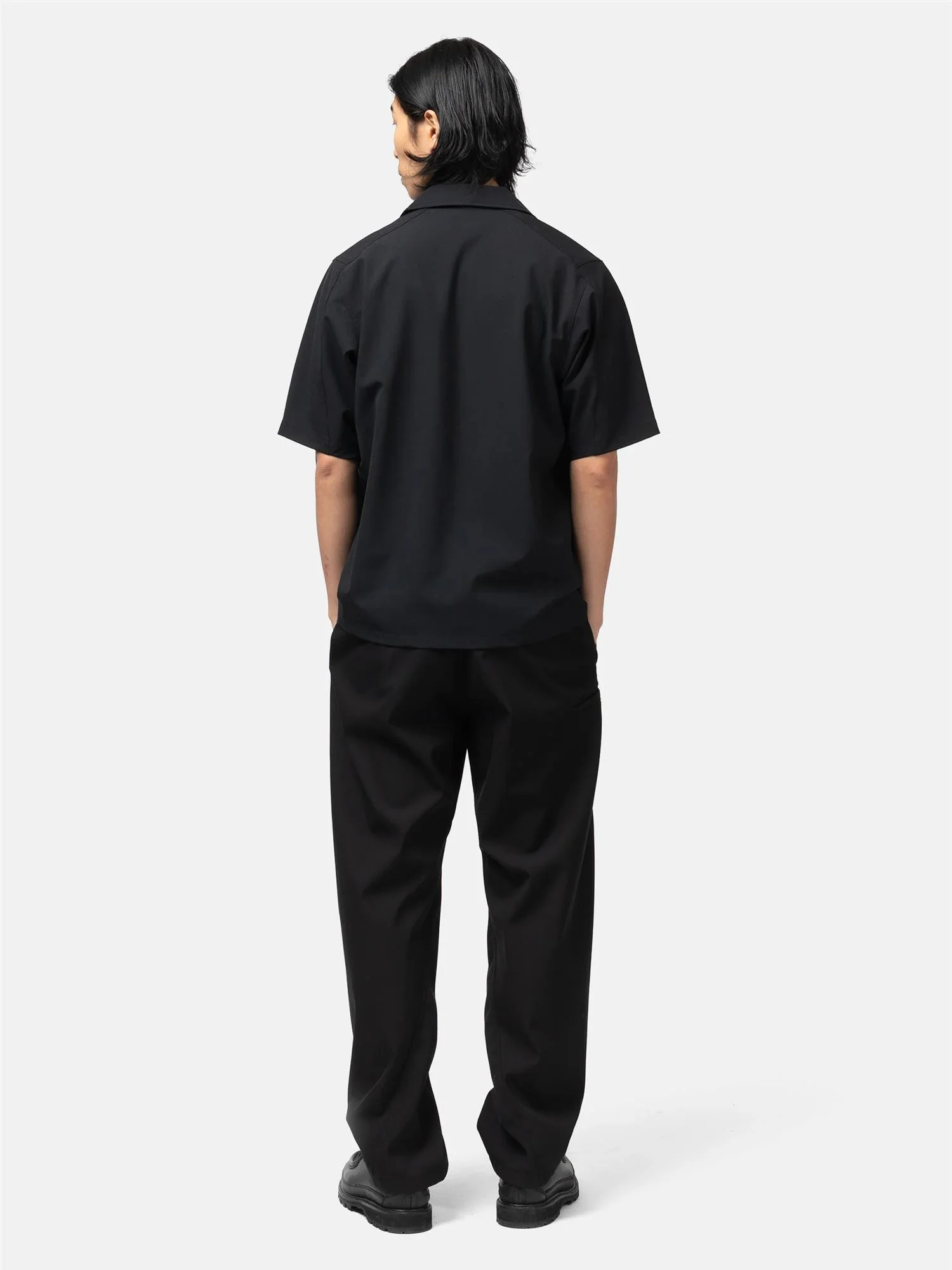 Revel S/S Shirt Tropical Wool - Black - Image 3