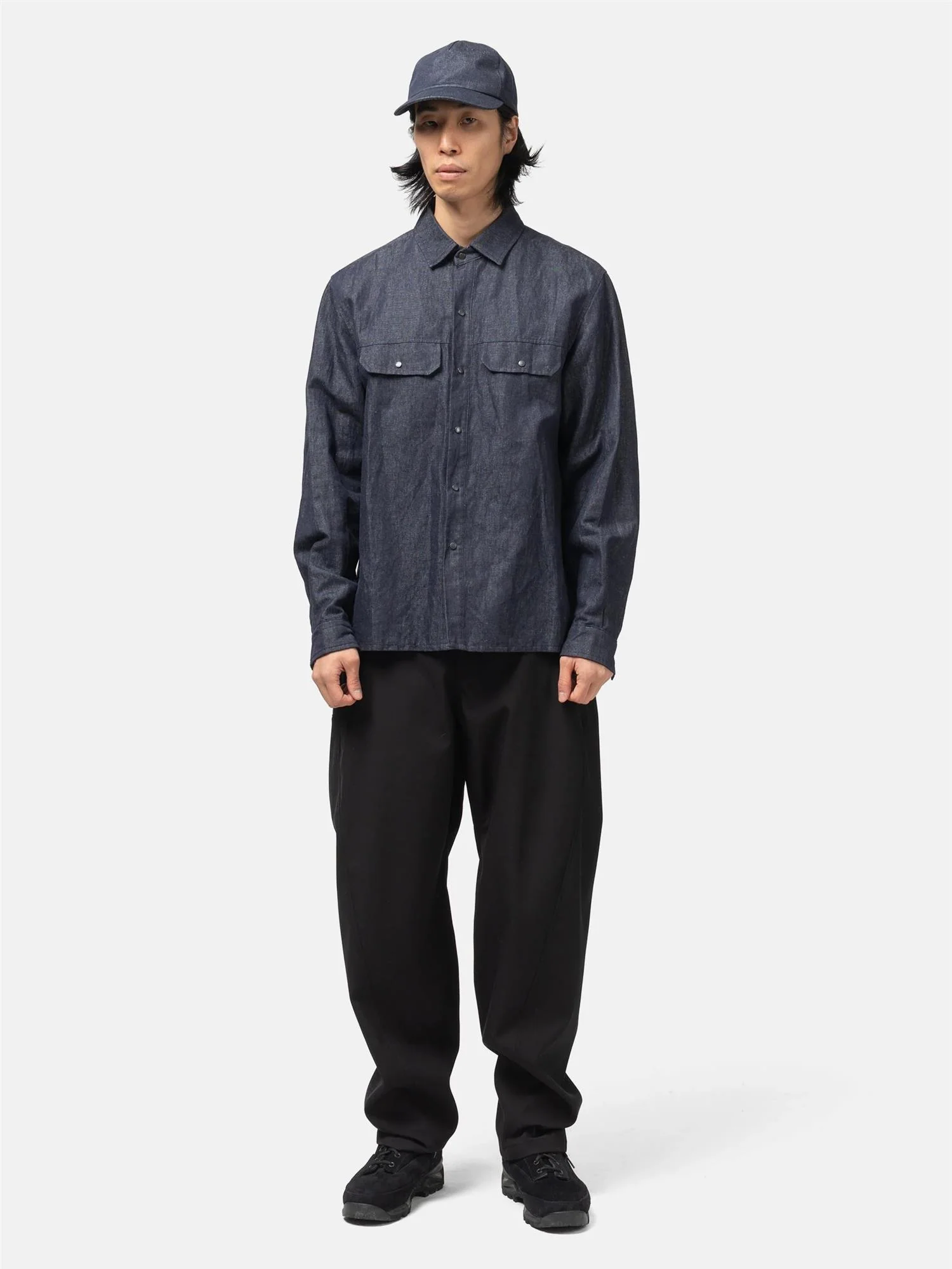 Travail Shirt Cotton Linen Denim - Indigo - Image 3
