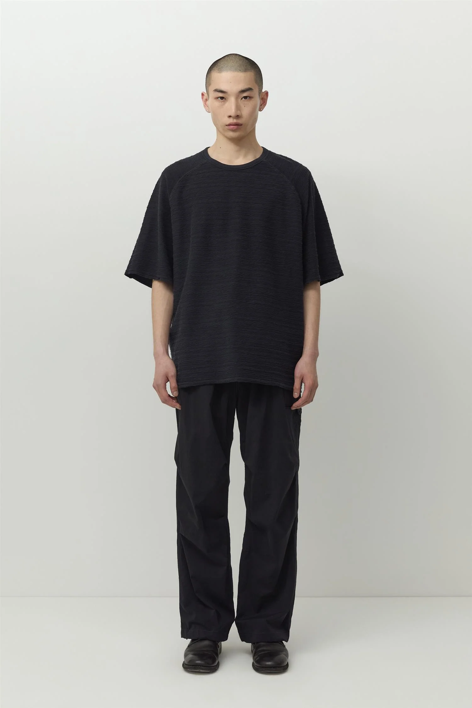 Dyed Stripe Half Sleeve - Navy - Image 2