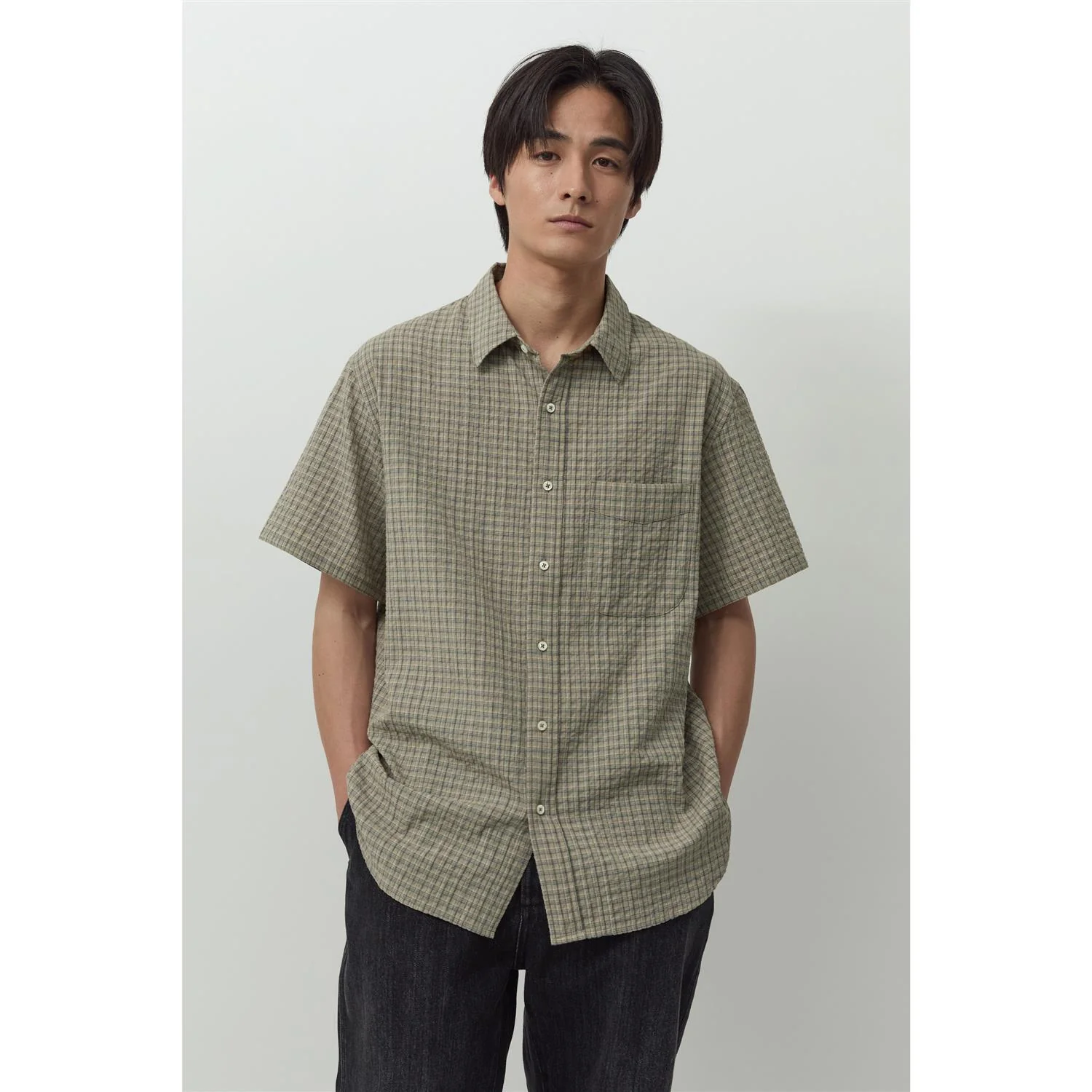 Essential Half Shirt - Mud Check